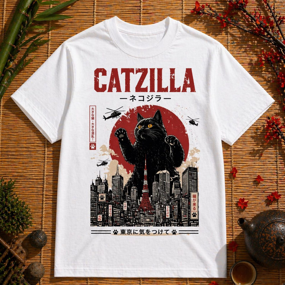 Catzilla Urban Monster Tee Giant Cat Kaiju Streetwear Shirt
